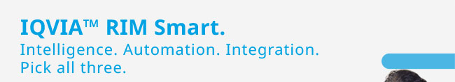 IQVIA RIM Smart. Intelligence. Automation. Integration. Pick all three.